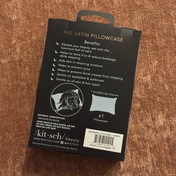 Kitsch Standard Satin Pillow Case - Ivory - Picture 2 of 2